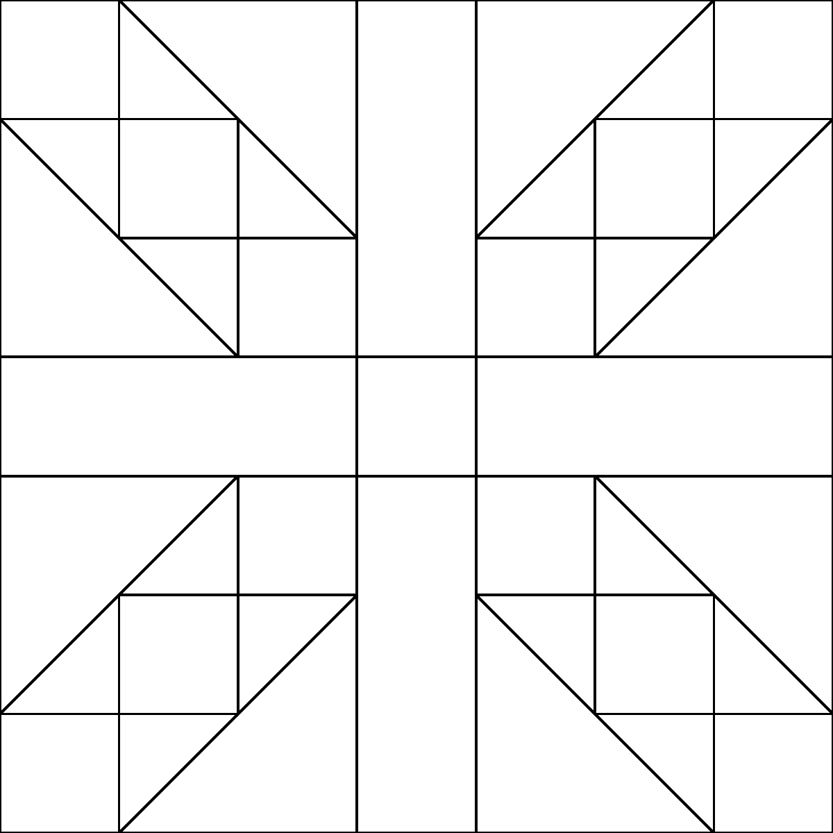 Pattern 119, Country Roads barn quilt pattern thumbnail